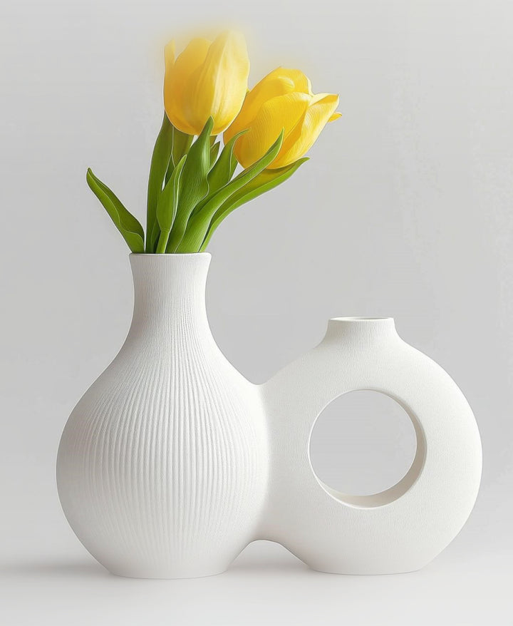 Duetto - Modern Minimalist Çift Formlu Vazo