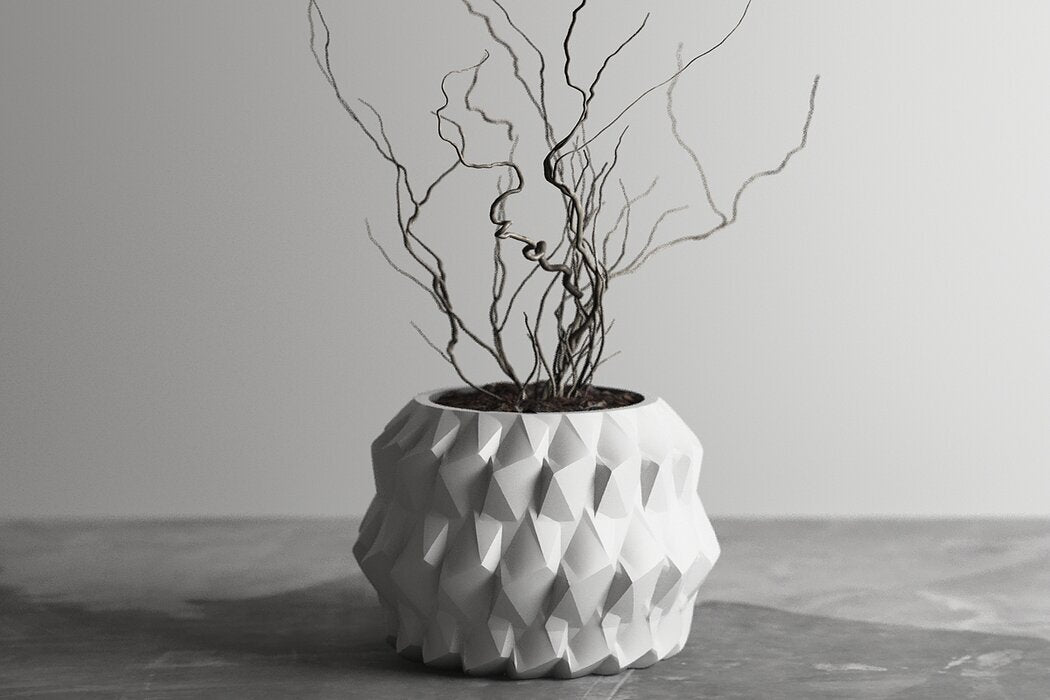 "Geometrik Zarafet: Kristal Desenli Saksı" 💎🌿