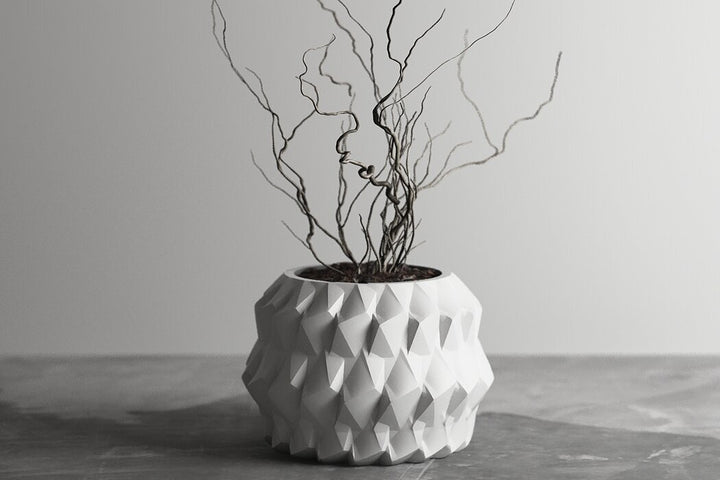 "Geometrik Zarafet: Kristal Desenli Saksı" 💎🌿