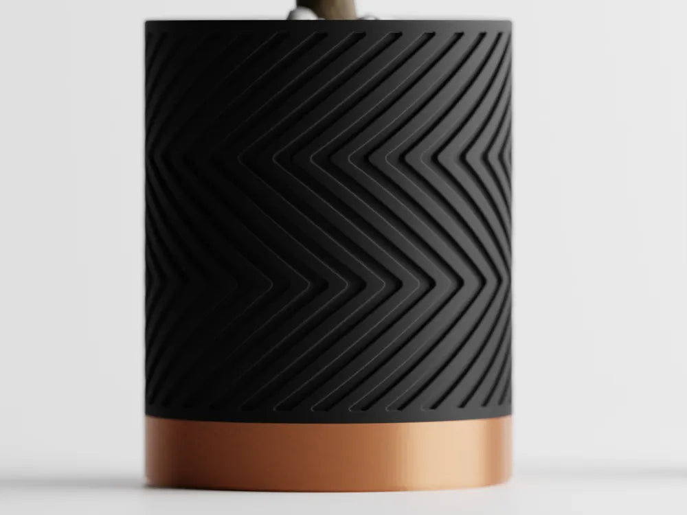 Dekorux - Siyah Geometrik Vazo 🖤✨