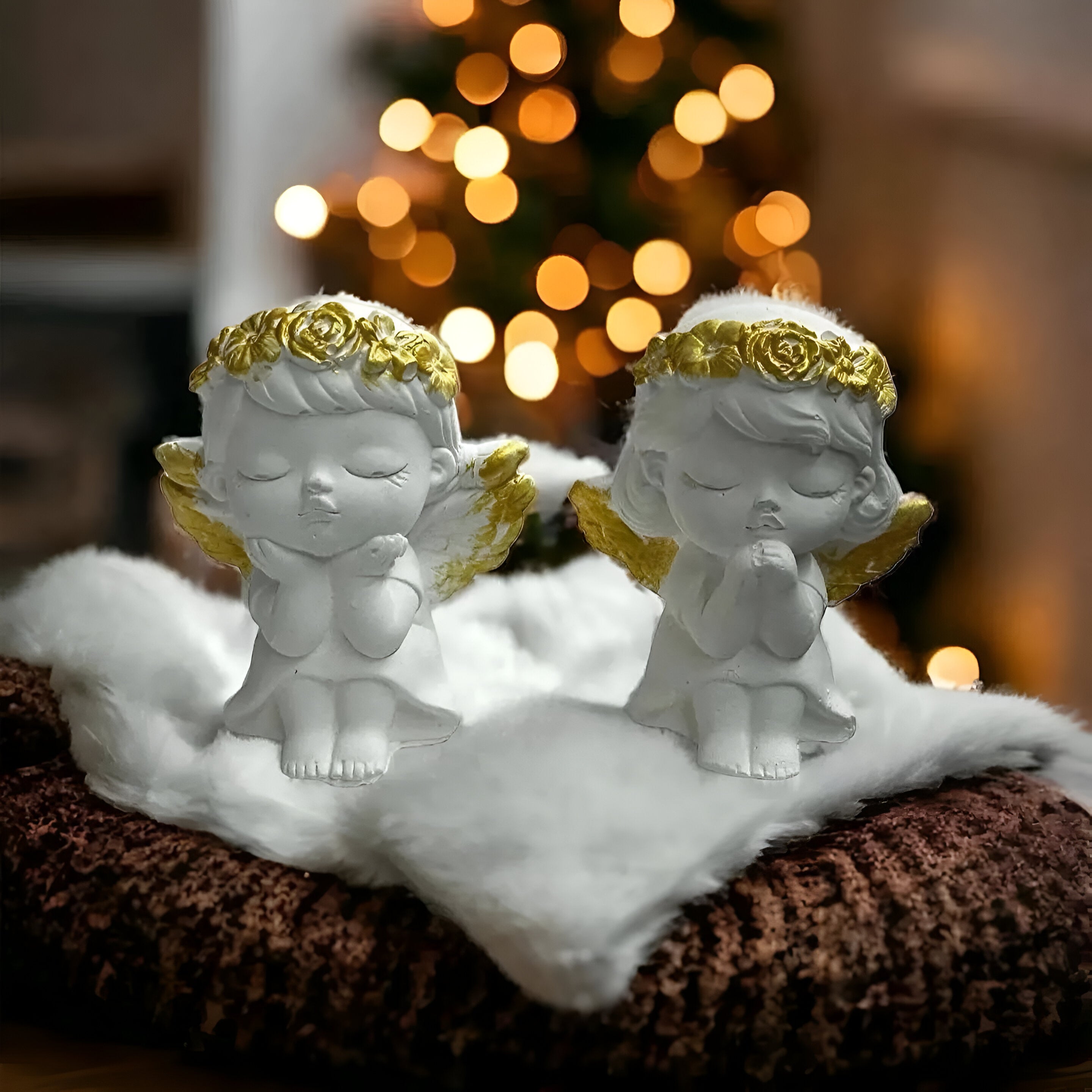 Altın Detaylı Melek Figür Seti