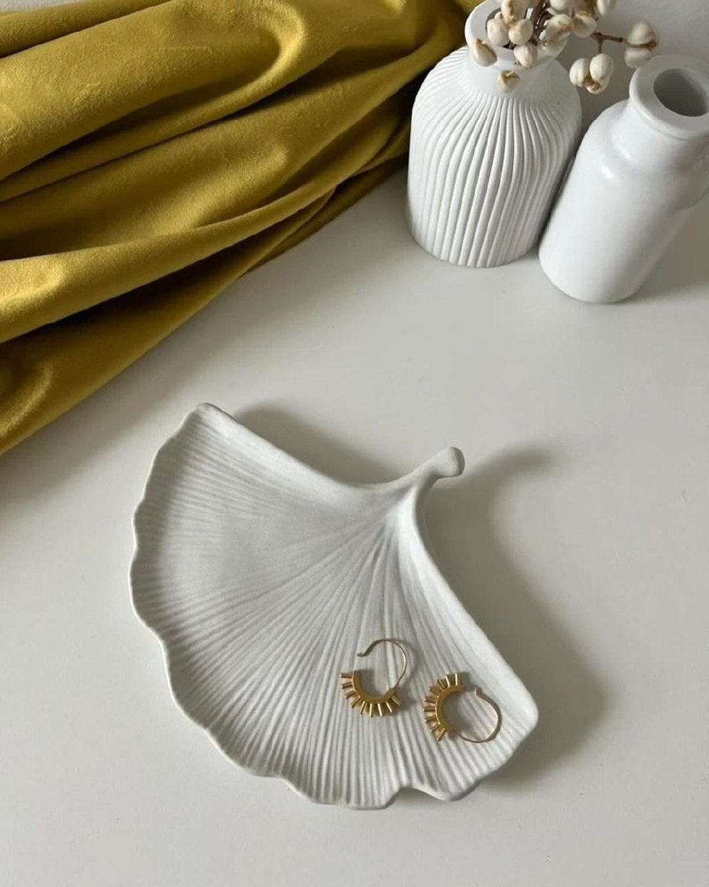 Dekorux - Ginkgo Yaprak Tabak