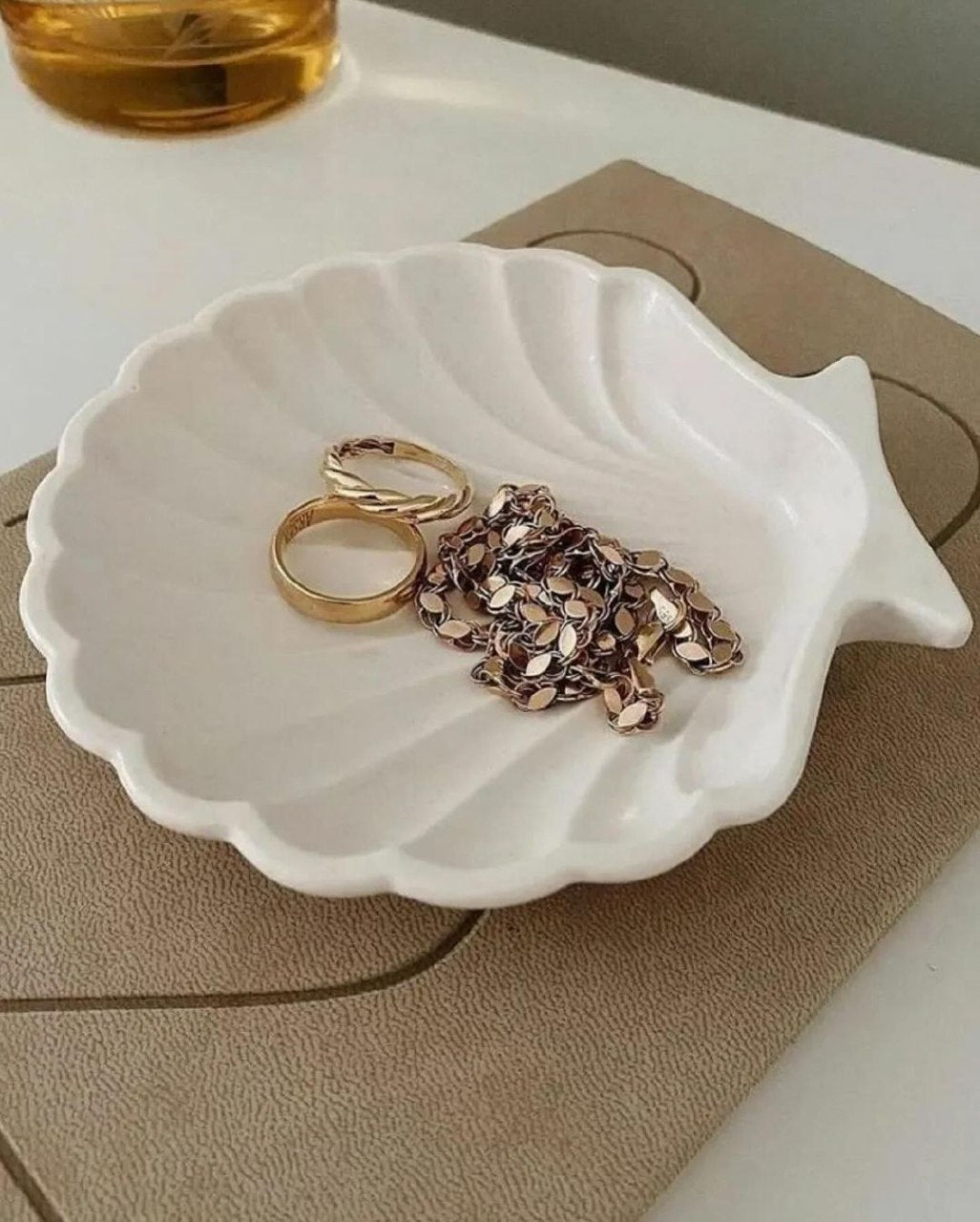 Dekorux - Deniz Kabuğu Şık Takı Tabağı