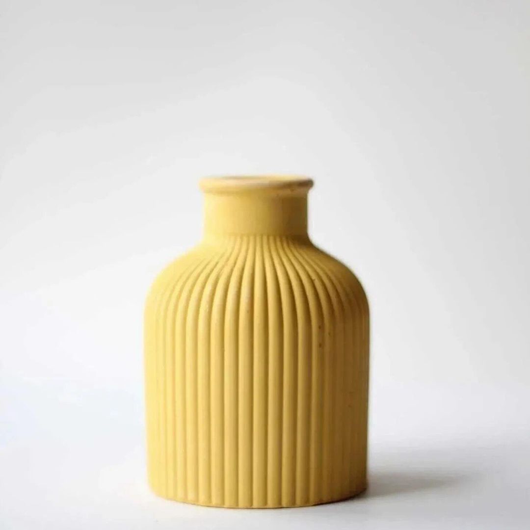 Dekorux - Renkli Çizgili Vazo Seti