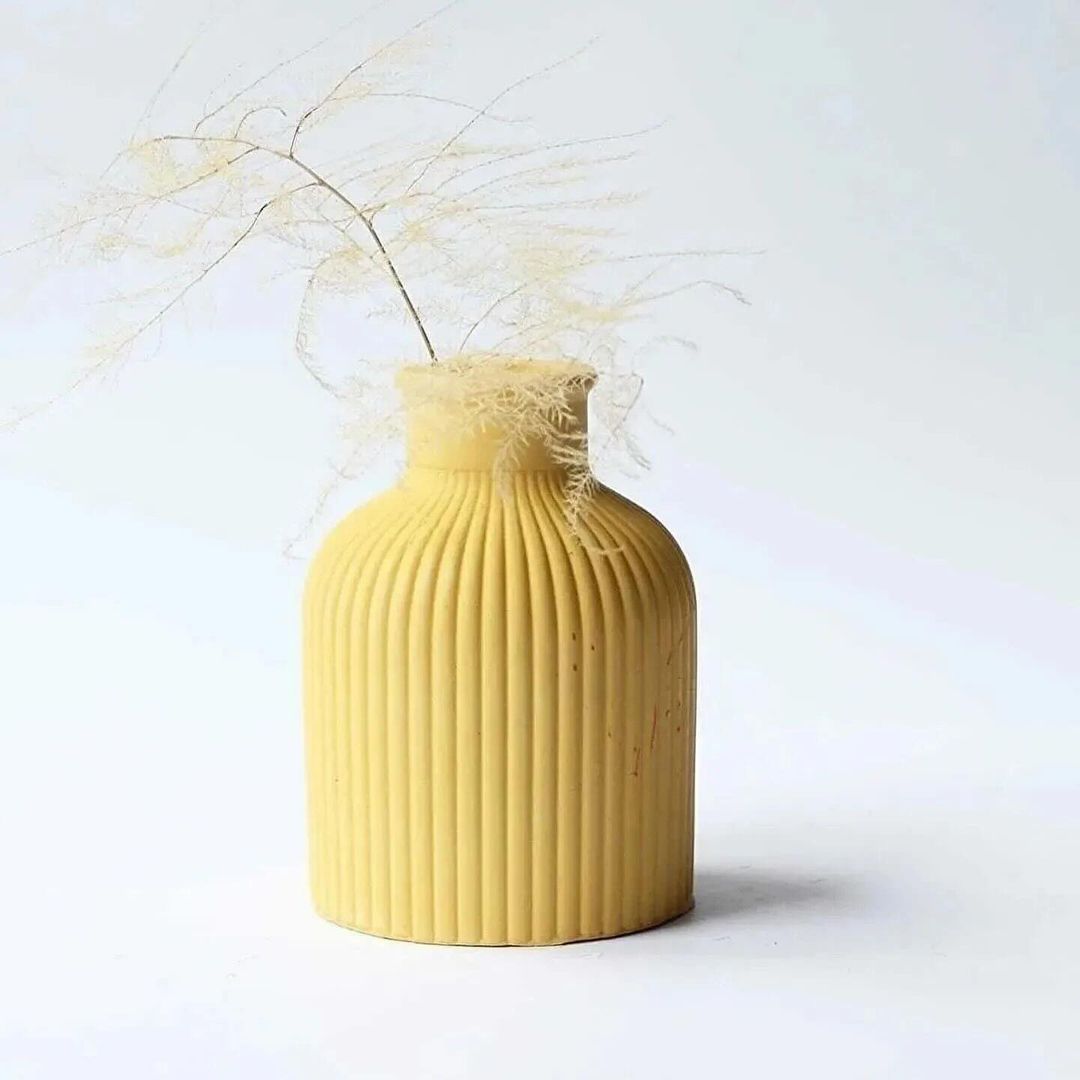 Dekorux - Renkli Çizgili Vazo Seti