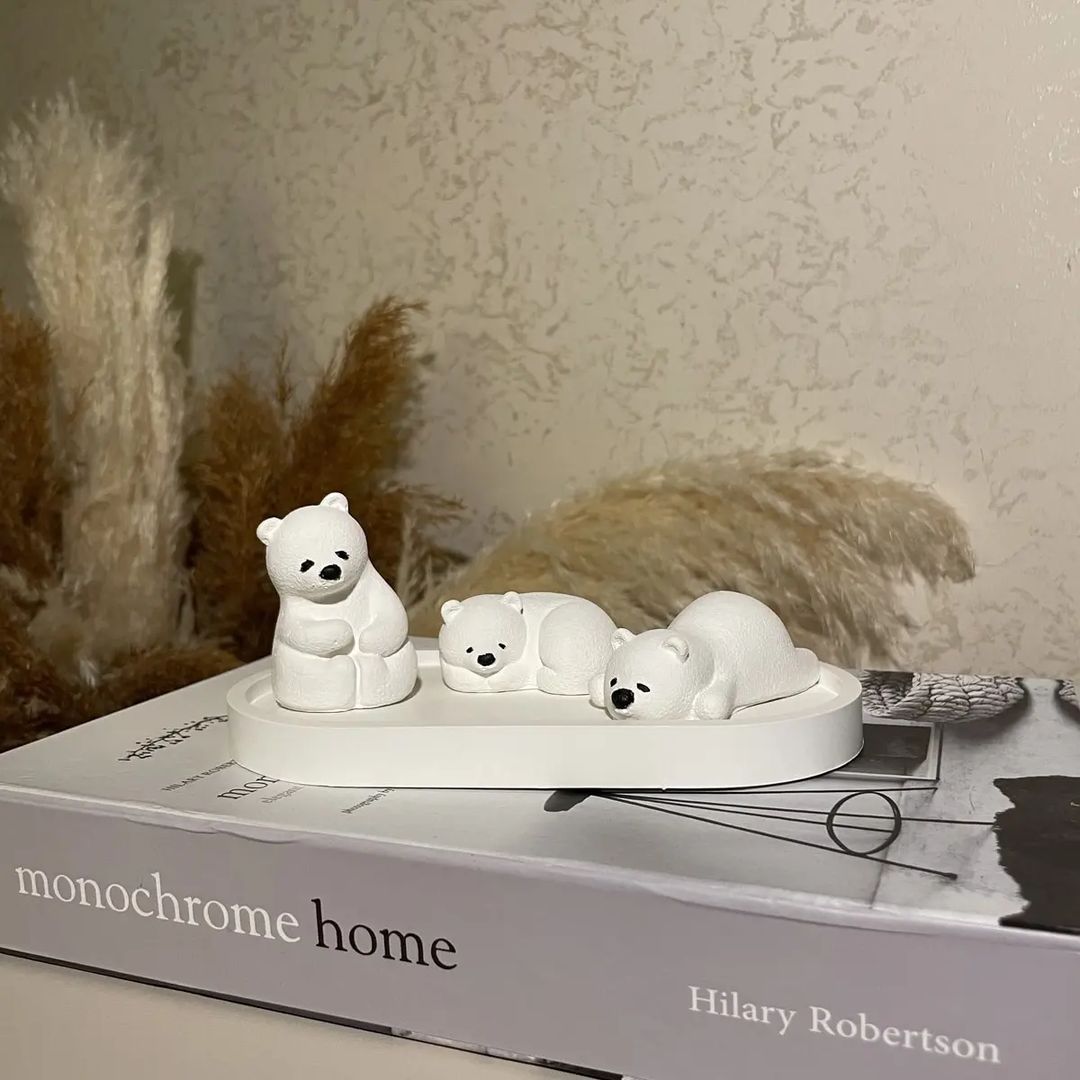 Dekorux - Kutup Ayısı Ailesi Heykeli