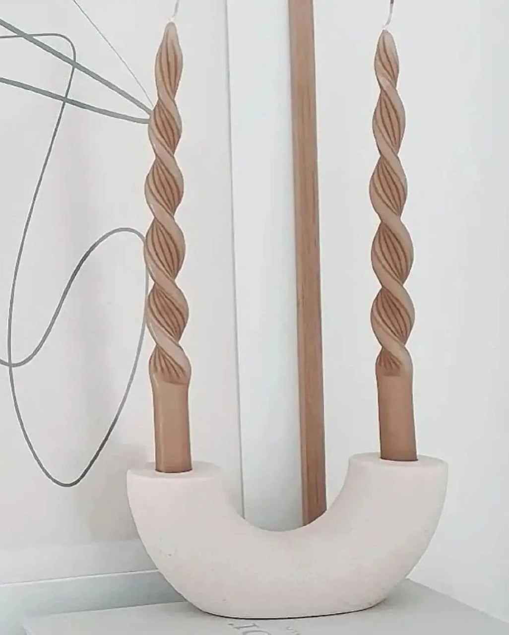 Dekorux - Modern Kavisli Şamdan