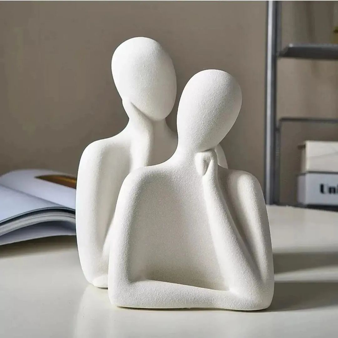 Dekorux - Düşünceli Çift Heykeli