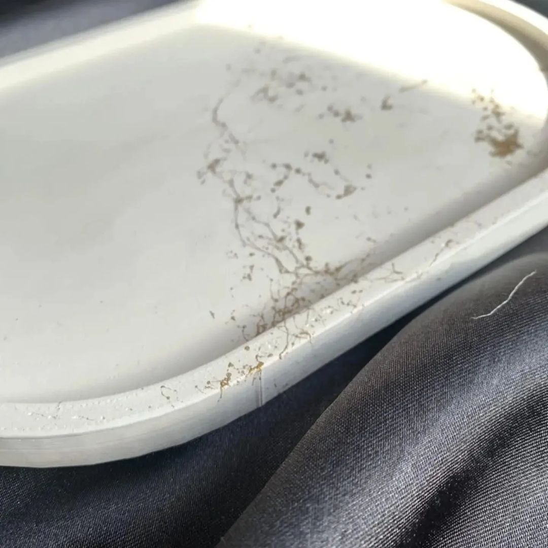 Dekorux - Mermer Dokulu Oval Tepsi