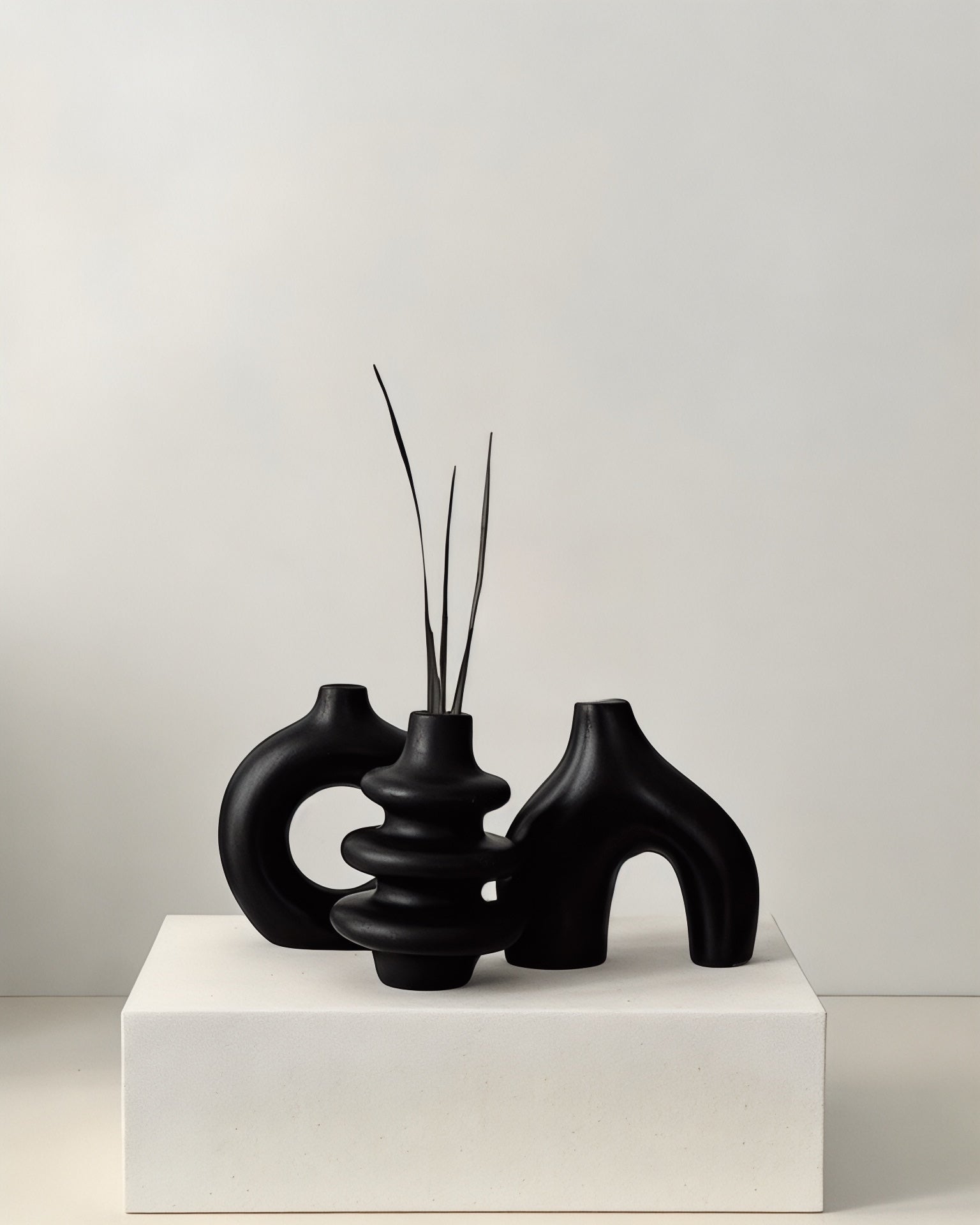 Dekorux - Noir Abstract Vazo Seti