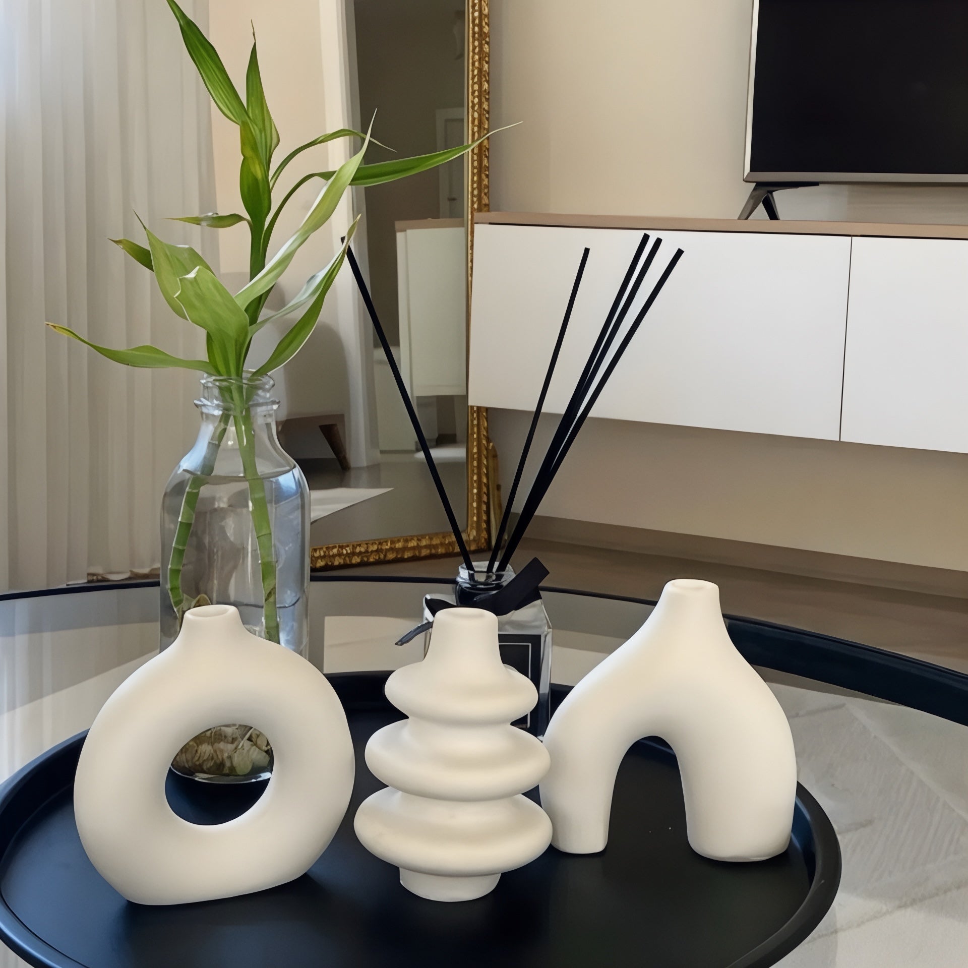 Modern Beyaz Vazo Seti