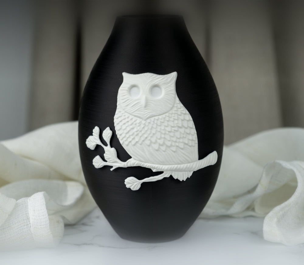 Wisdom Nocturne - Baykuş Figürlü Dekoratif Vazo