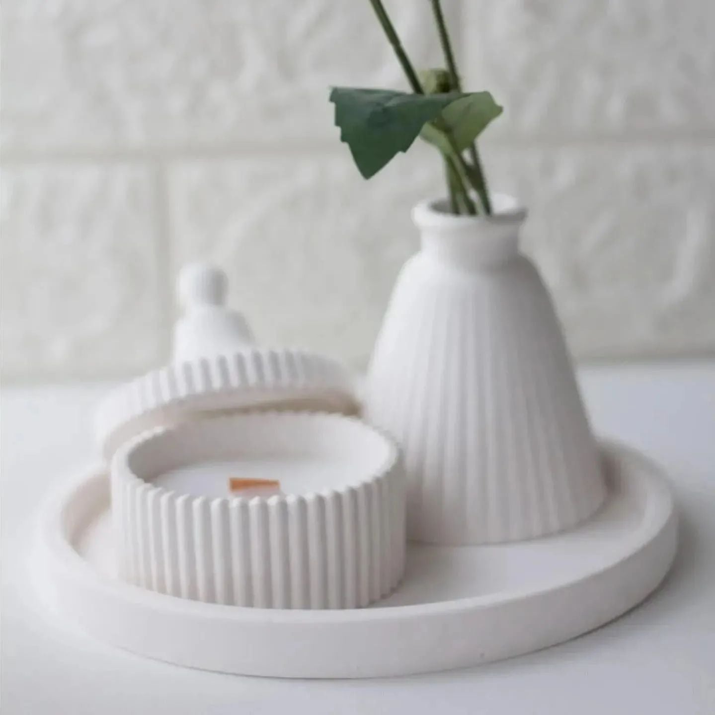 Dekorux - Lüks Mum ve Vazo Seti