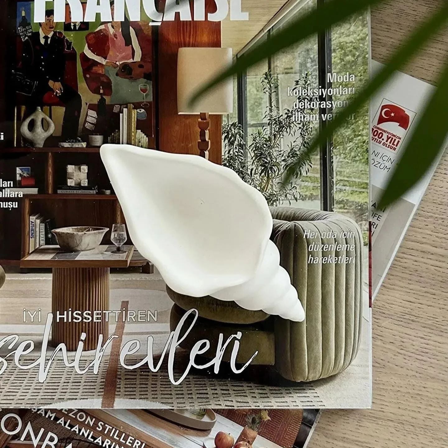 Dekorux - Deniz Kabuğu Şeklinde Seramik Takı Tabağı