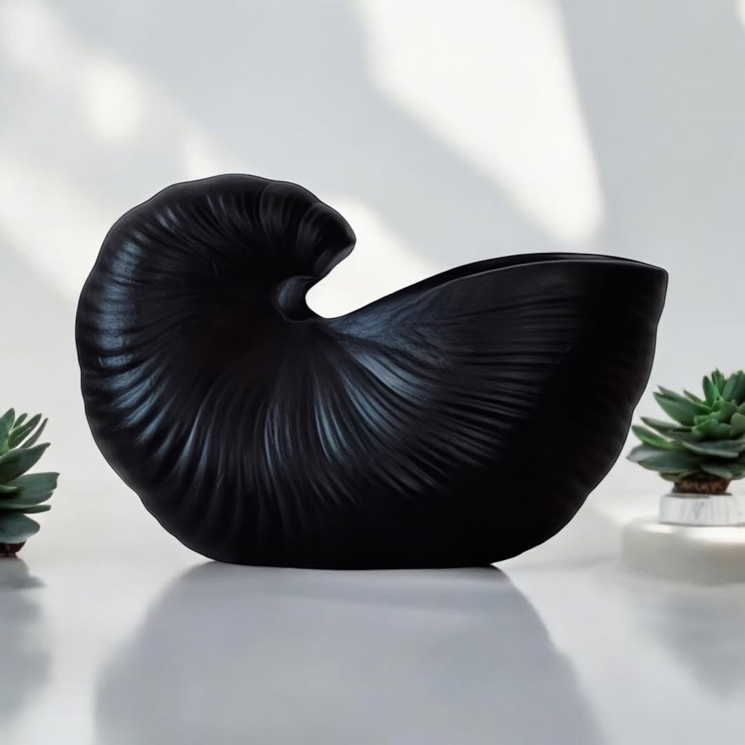 Dekorux – Siyah Spiral Dekoratif Vazo