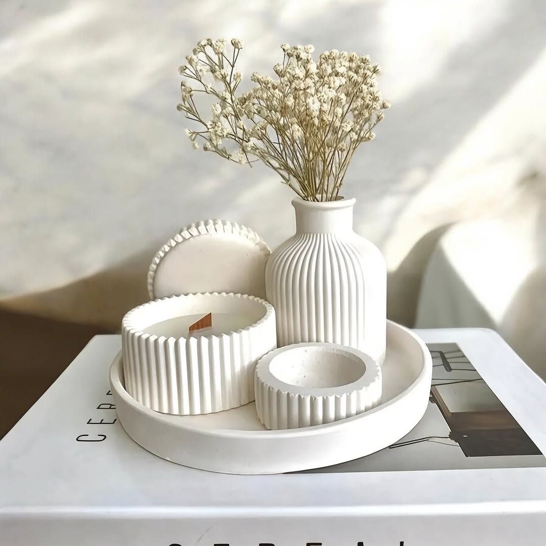 Dekorux - Stria Vazo ve Saklama Seti