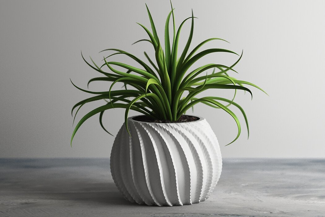 "Enerjik ve Modern: Sarı Spiral Saksı" 🌟🌿