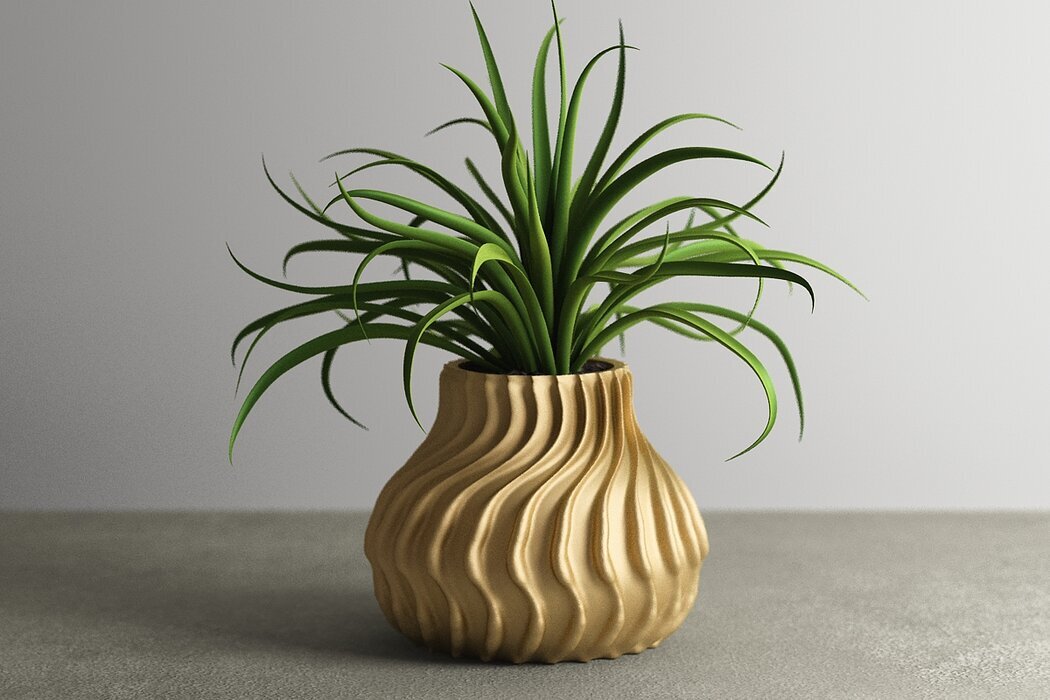 "Altın Dalgalı Saksı ile Şıklığı Yakalayın!" ✨🌿