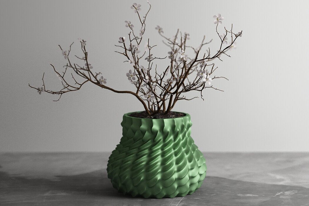 "Zümrüt Yeşili Dalgalı Saksı ile Doğanın Şıklığını Yakalayın!" 🌿✨